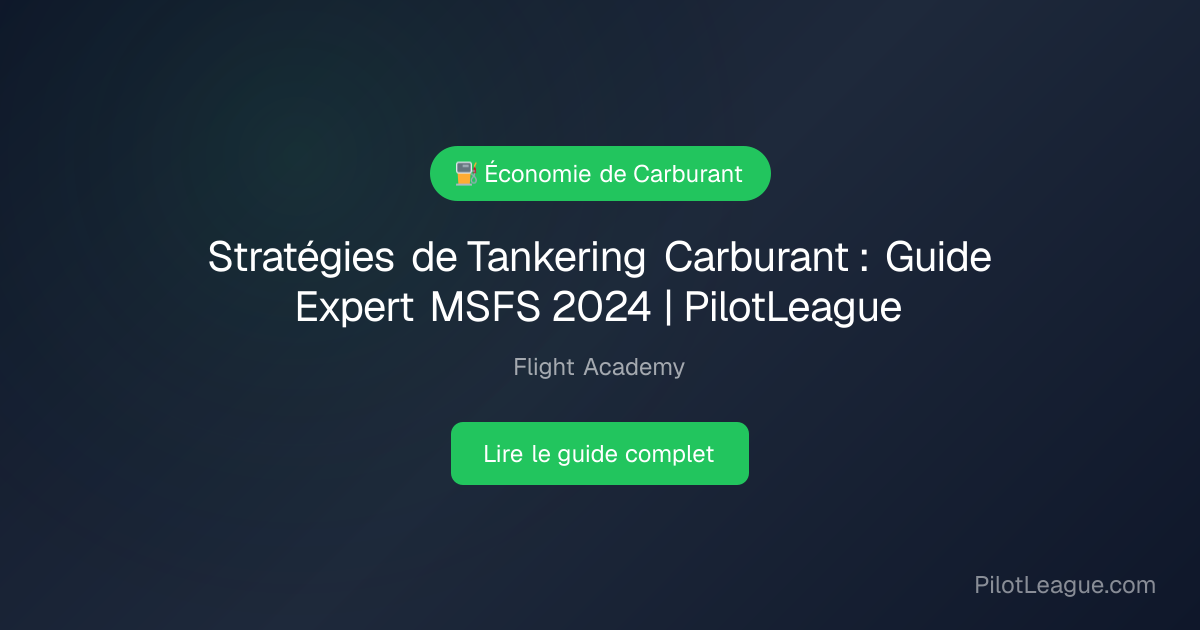 Stratégies de Tankering Carburant : Guide Expert MSFS 2024 ...